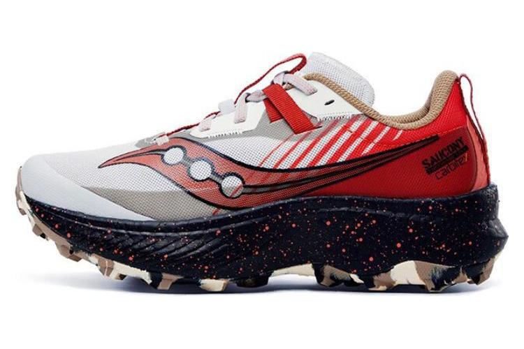 Трейловые кроссовки женские Saucony ENDORPHIN EDGE серо-красные, 36 EU