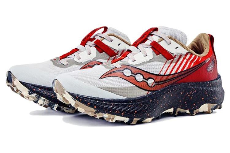 Трейловые кроссовки женские Saucony ENDORPHIN EDGE серо-красные, 36 EU