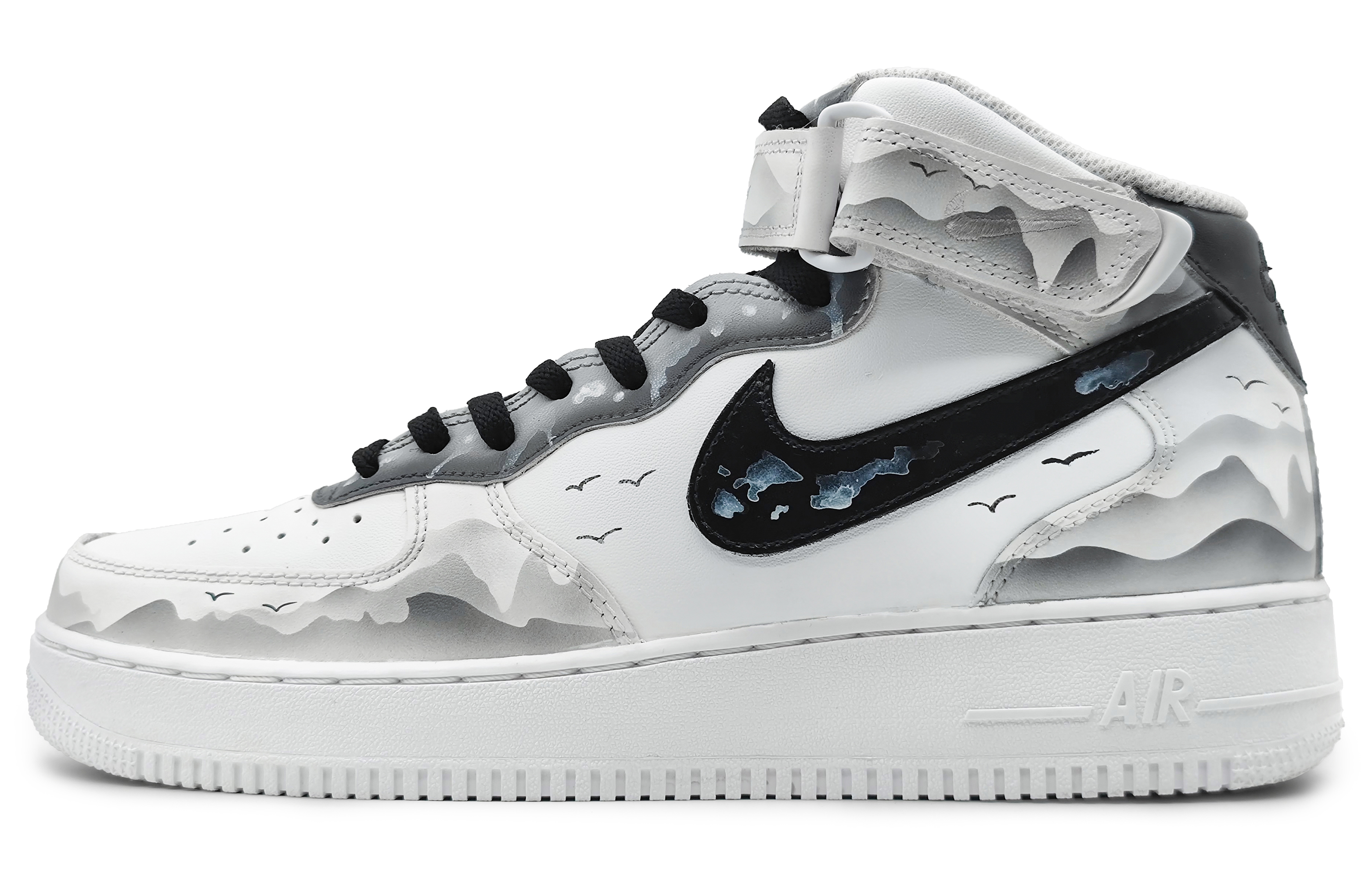 Кроссовки мужские Nike Air Force 1 '07 Mid черные, 42.5 EU
