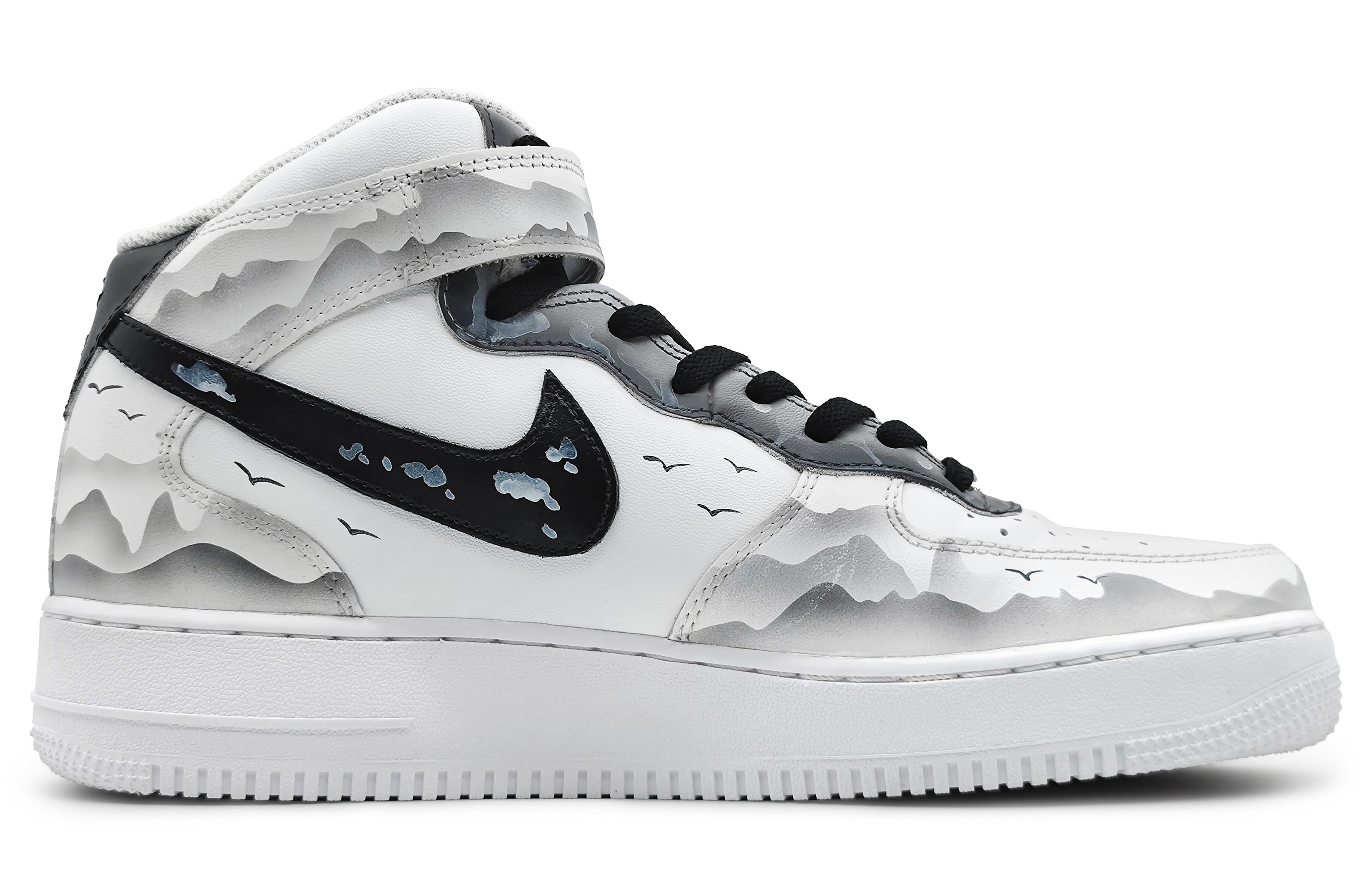 Кроссовки мужские Nike Air Force 1 '07 Mid черные, 42.5 EU