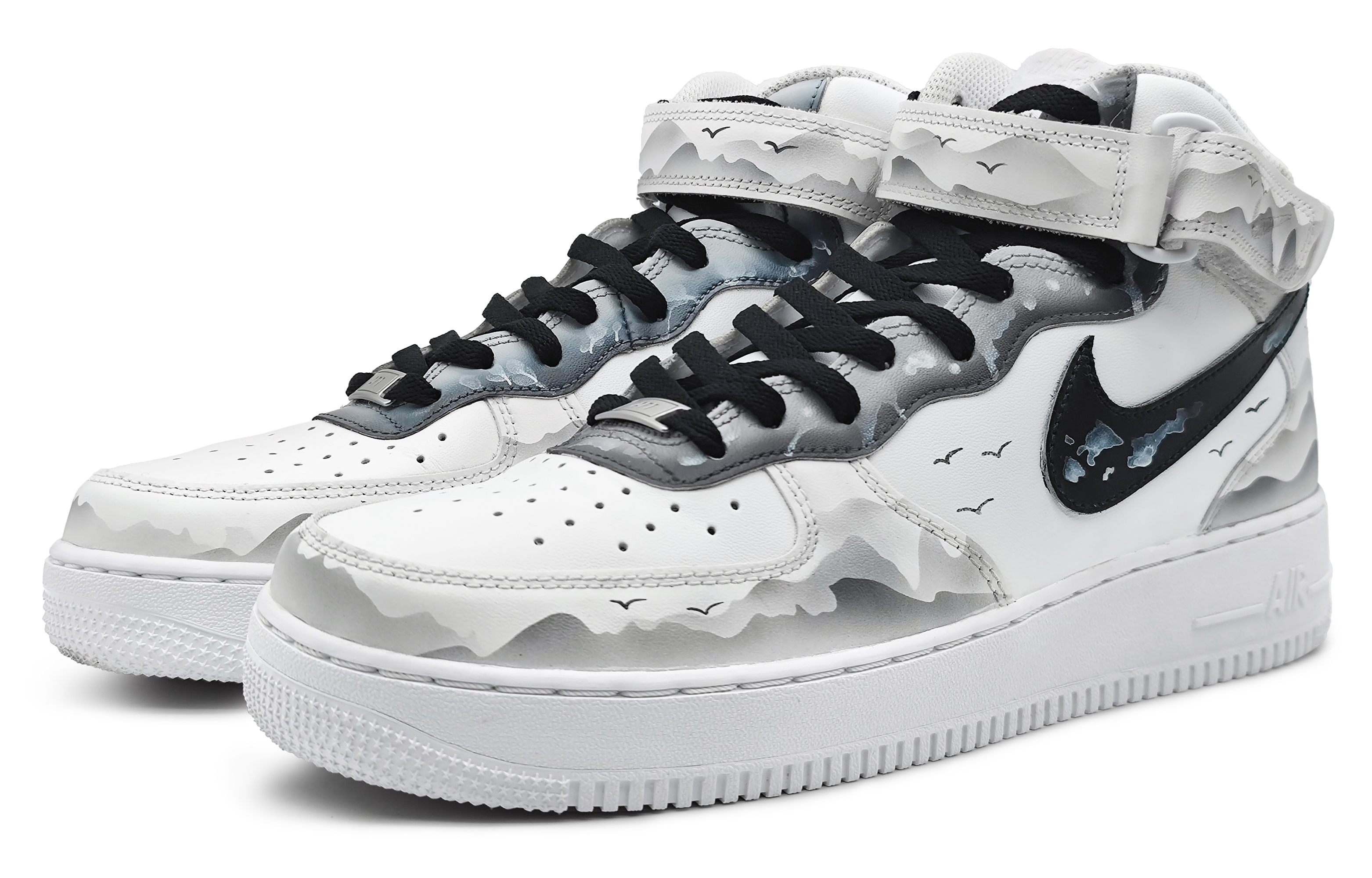 Кроссовки мужские Nike Air Force 1 '07 Mid черные, 42.5 EU