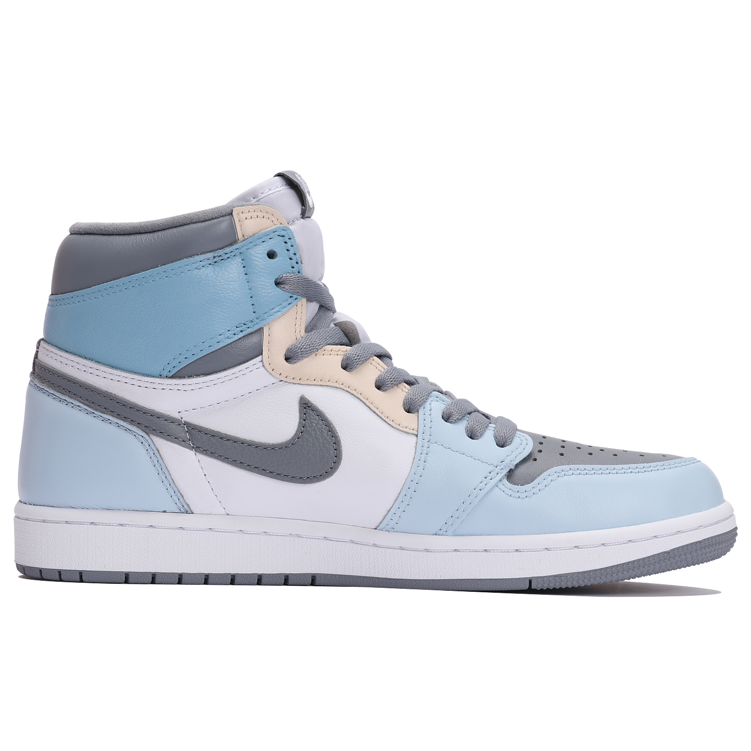 Кеды унисекс Jordan Air Jordan 1 серо-голубые, 36.5 EU