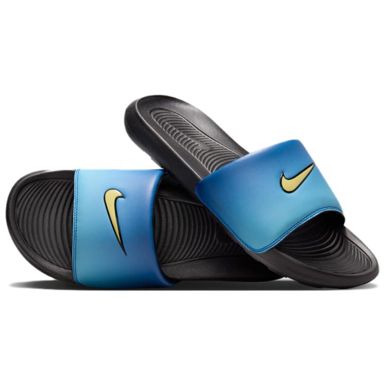 Шлепанцы унисекс Nike Victori One Slide ultra blue/nappa yellow/sky blue/black, 44 EU
