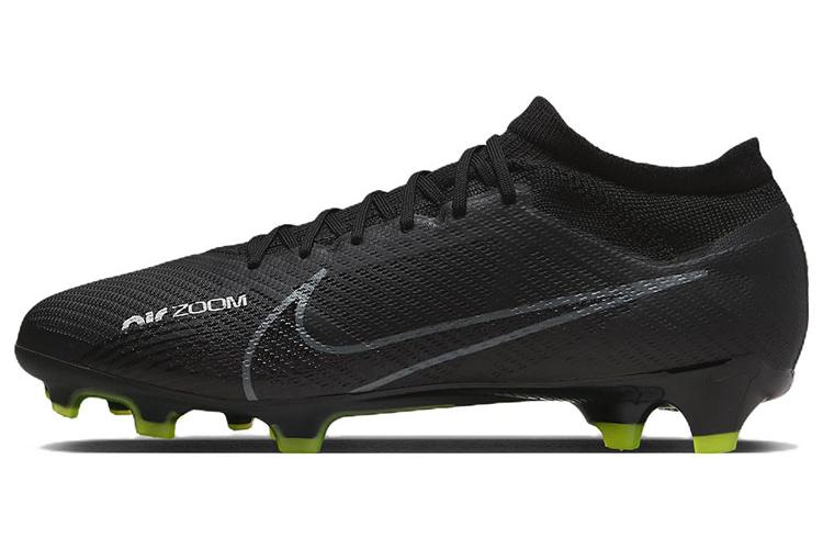 Футбольные бутсы мужские Nike Zoom Mercurial Vapor 15 Pro FG черные с лаймом