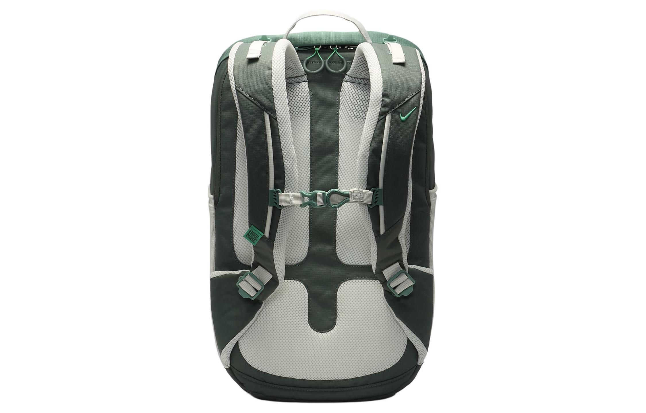 Рюкзак унисекс Nike Fabric Backpack Regular винтажный зелёный, светло-серебристый