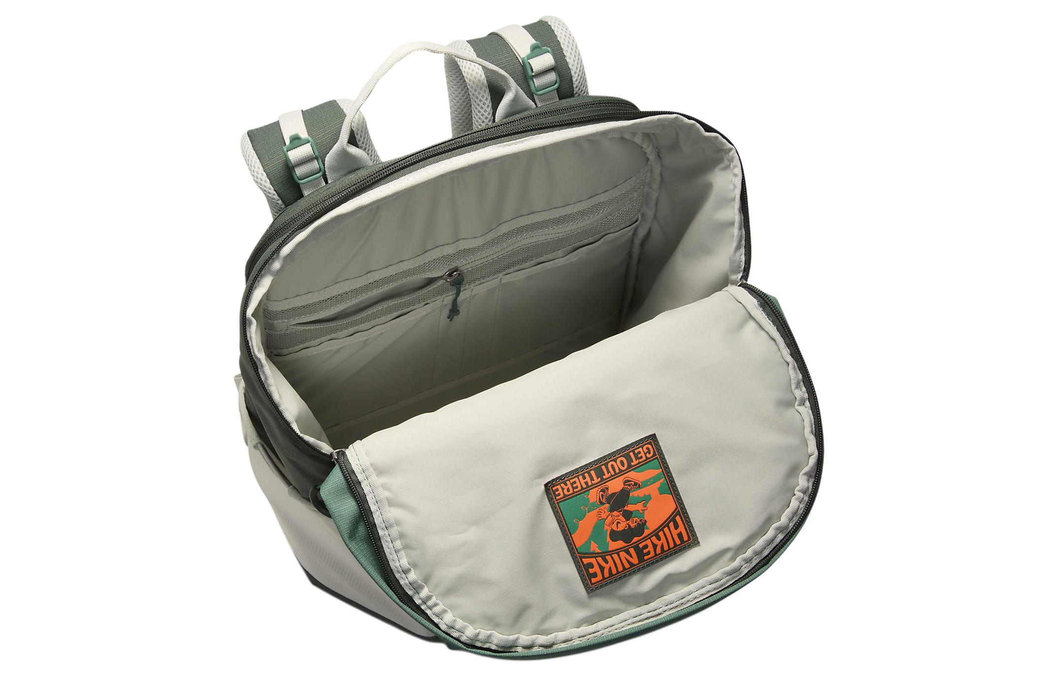 Рюкзак унисекс Nike Fabric Backpack Regular винтажный зелёный, светло-серебристый