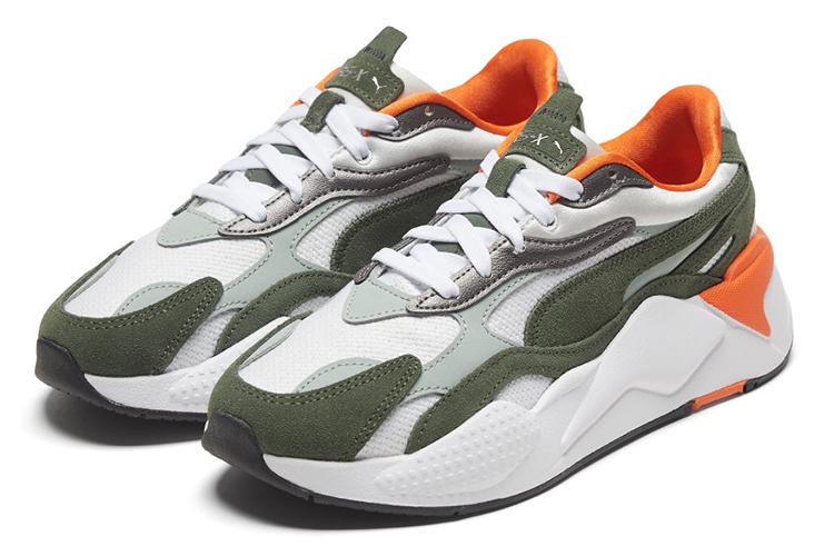 Кроссовки женские PUMA RS-X3 белые, зеленые, оранжевые, 35.5 EU