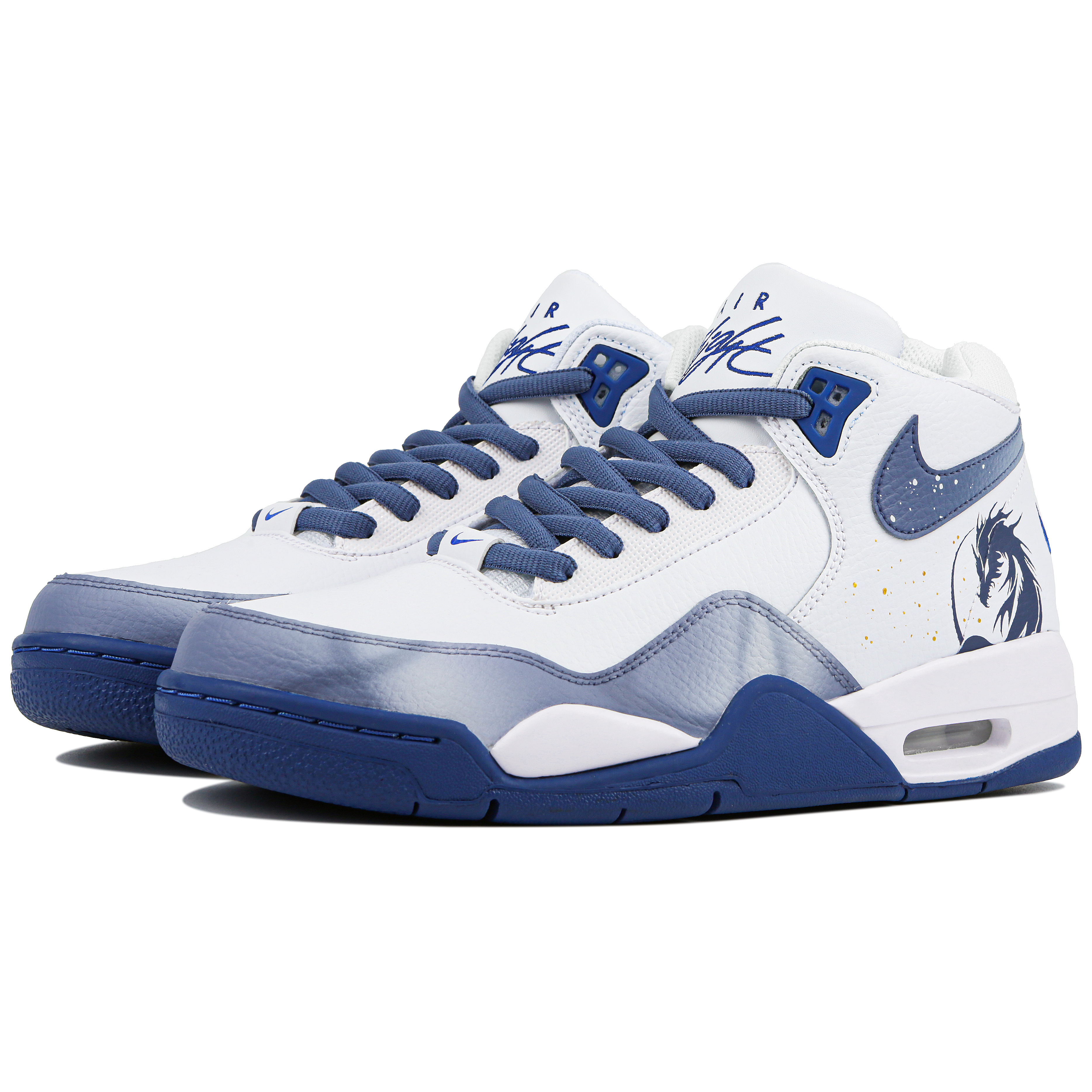 Кроссовки мужские Nike Flight Legacy Mid белые и синие, 41 EU