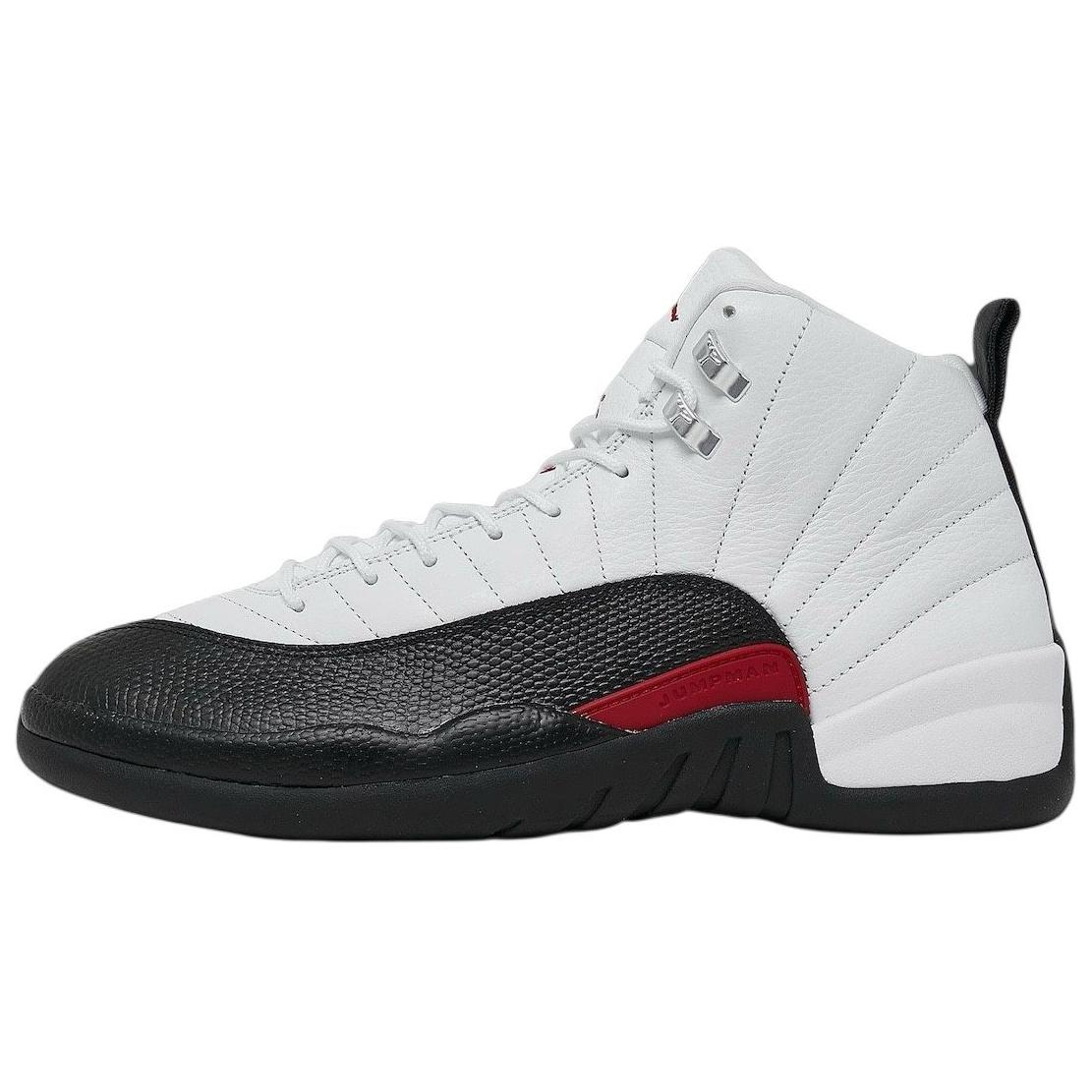 Кроссовки мужские Air Jordan 12 белые, черные, красные, 40 EU