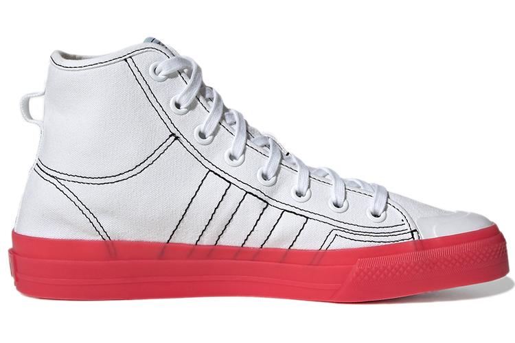 Кроссовки унисекс Adidas Nizza Hi Rf белые, красные, 36 EU