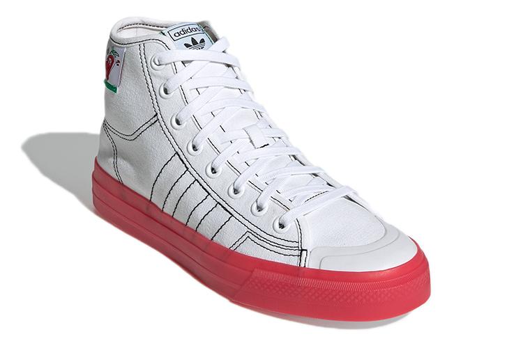Кроссовки унисекс Adidas Nizza Hi Rf белые, красные, 36 EU