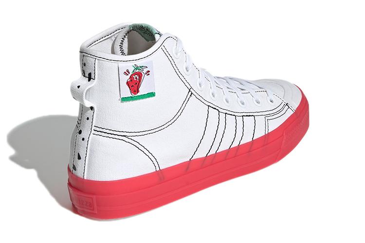 Кроссовки унисекс Adidas Nizza Hi Rf белые, красные, 36 EU