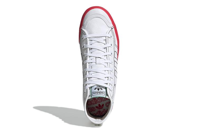 Кроссовки унисекс Adidas Nizza Hi Rf белые, красные, 36 EU