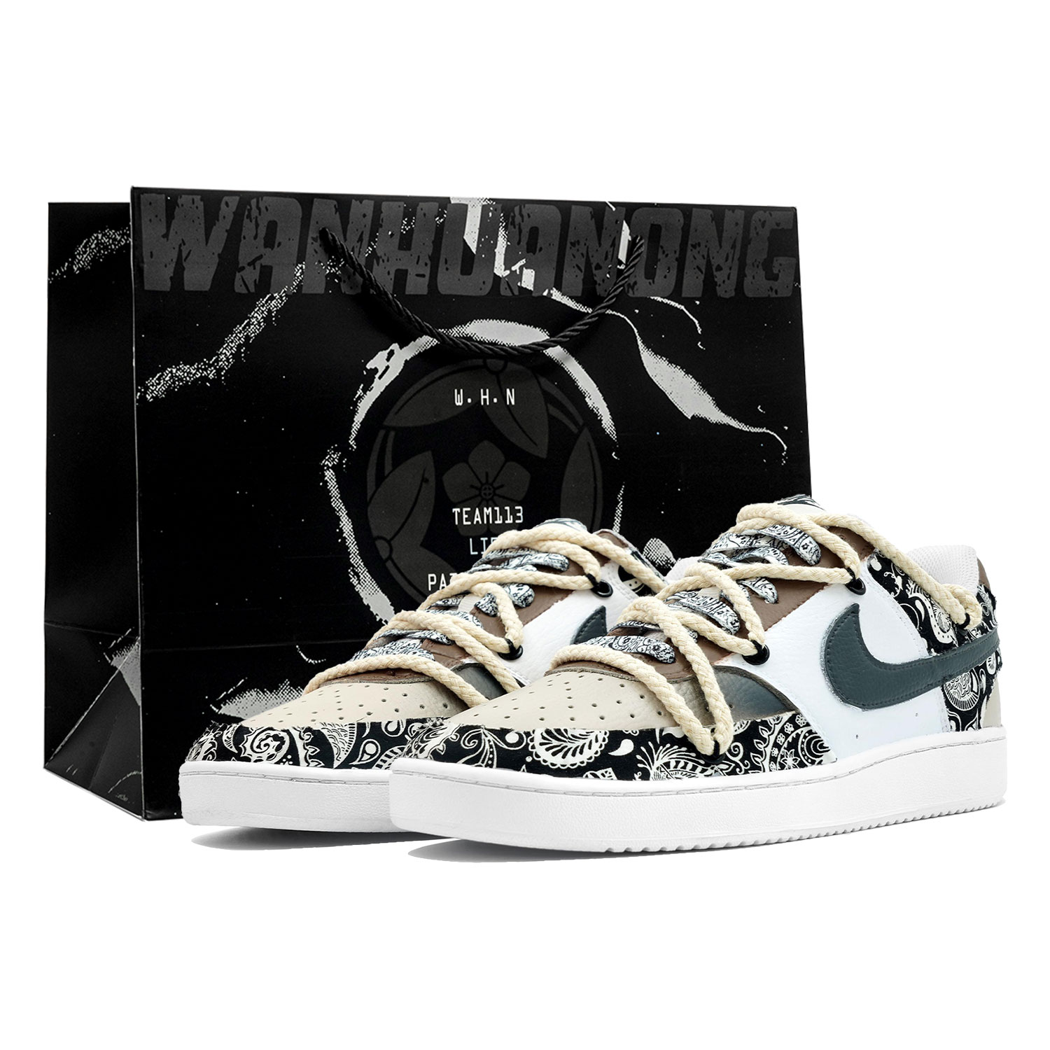 Кеды мужские Nike Court Vision 1 Kaleidoscope Play белый/коричневый