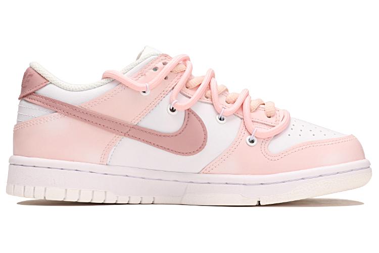 Кеды женские Nike Dunk Low GS, розово-белые, 37.5 EU