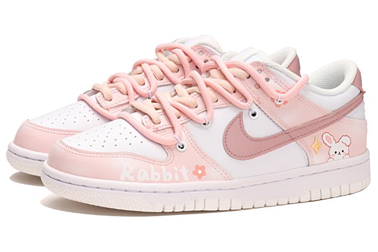 Кеды женские Nike Dunk Low GS, розово-белые, 37.5 EU