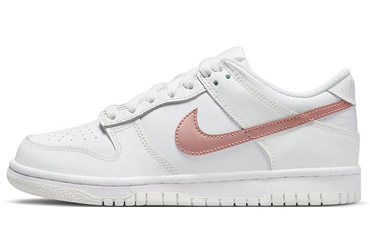 Кеды женские Nike Dunk Low GS, розово-белые, 37.5 EU