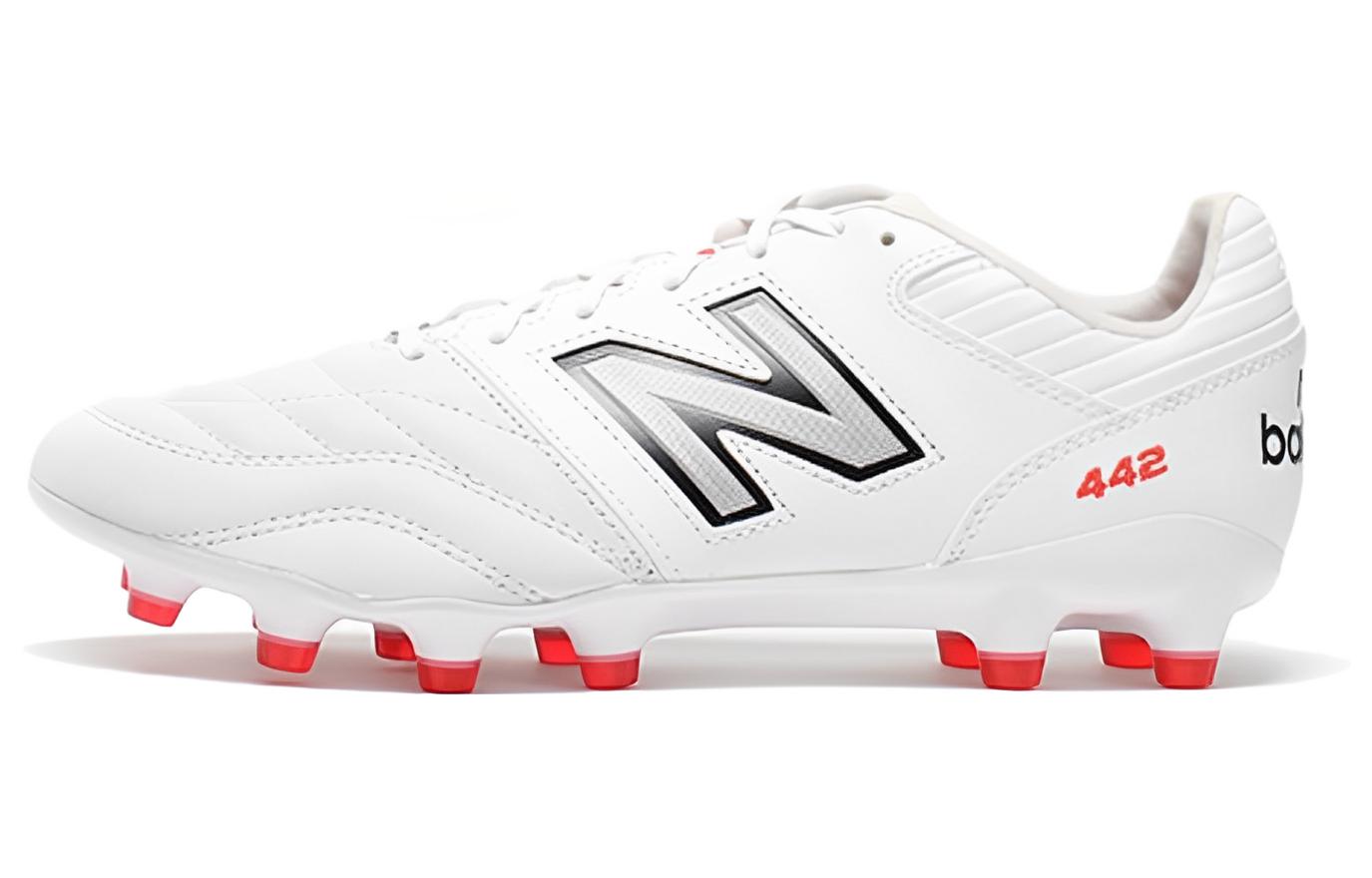 Футбольные бутсы New Balance 442 V2 Pro HG белые, красные