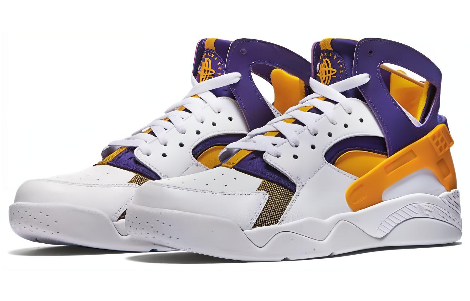 Кроссовки мужские Nike Air Flight Huarache Lakers бело-фиолетовые, 41 EU