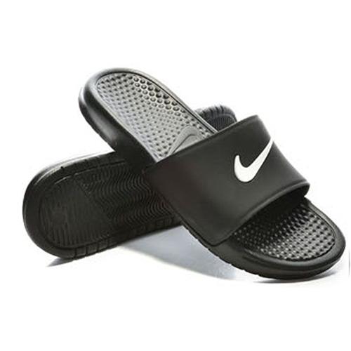 Шлепанцы женские Nike Benassi Shower Slide черные и белые, 36.5 EU