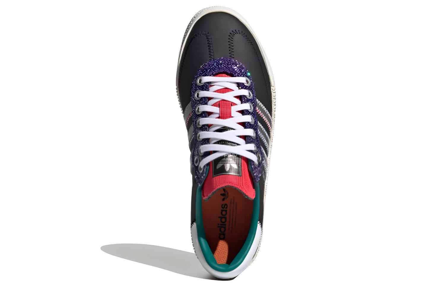 Кеды женские Adidas Samba Low черные, красные, серебристые, 37 1/3 EU