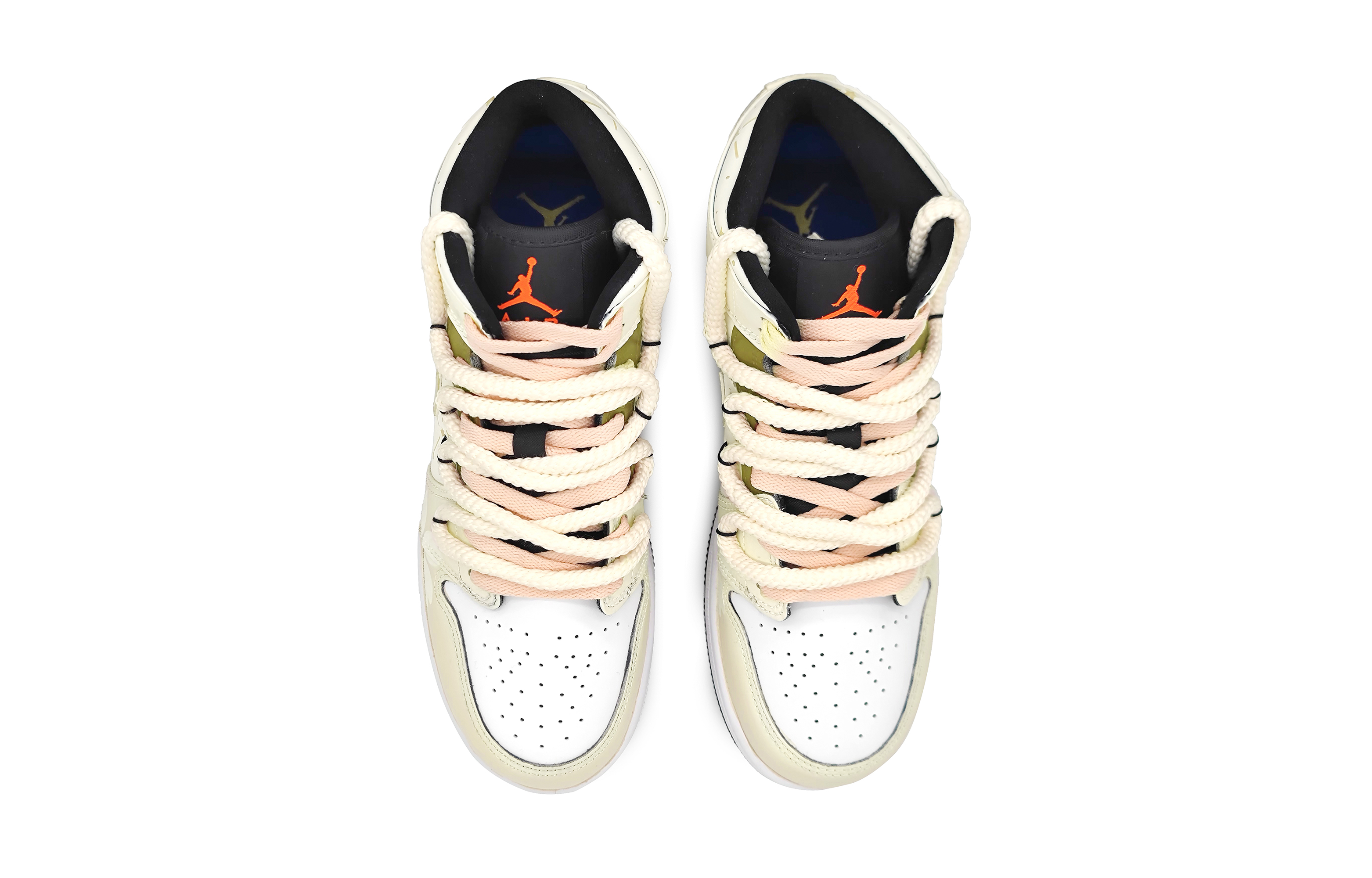 Кеды женские Jordan Air Jordan 1 Mid розовые, желтые, 39 EU