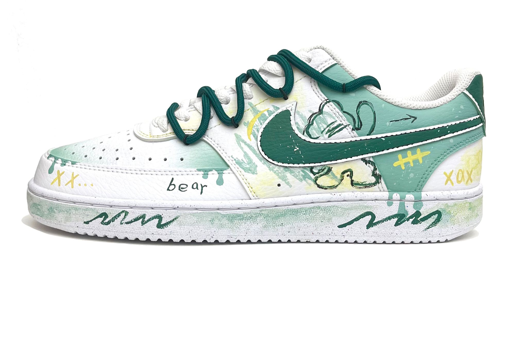 Кеды женские Nike Court Vision 1 Bear Daydream свежий желто-зеленый