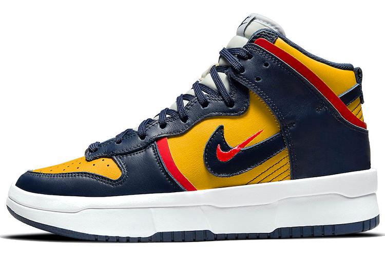 Кеды женские Nike Dunk High Up Michigan, синие-желтые, 39 EU