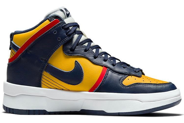 Кеды женские Nike Dunk High Up Michigan, синие-желтые, 39 EU
