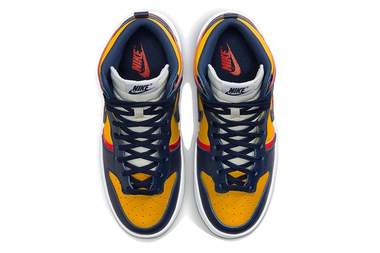 Кеды женские Nike Dunk High Up Michigan, синие-желтые, 39 EU
