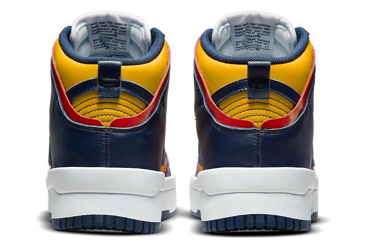 Кеды женские Nike Dunk High Up Michigan, синие-желтые, 39 EU