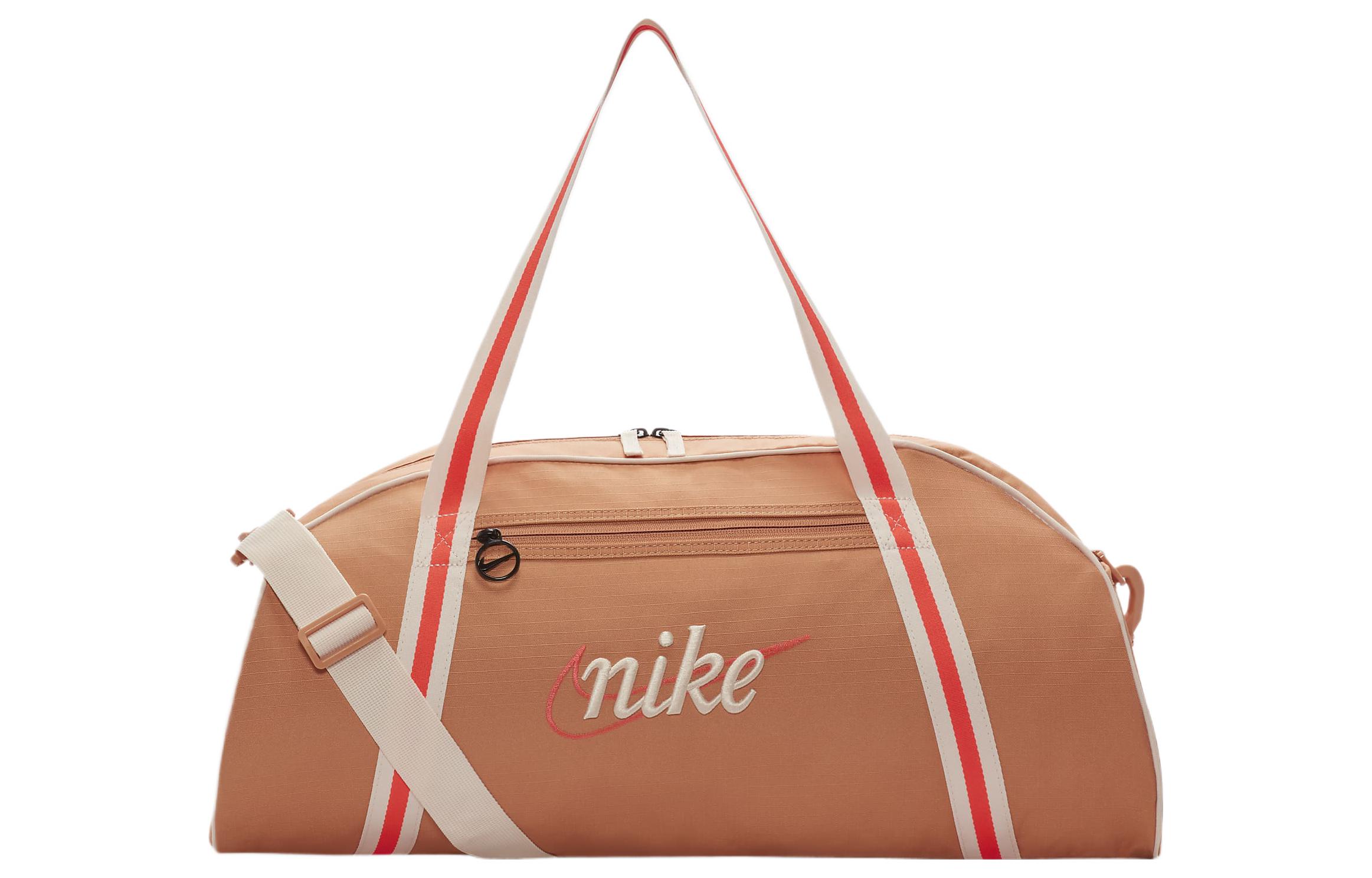 Спортивная сумка Nike DH6863-225 янтарно коричневая и ярко бордовая