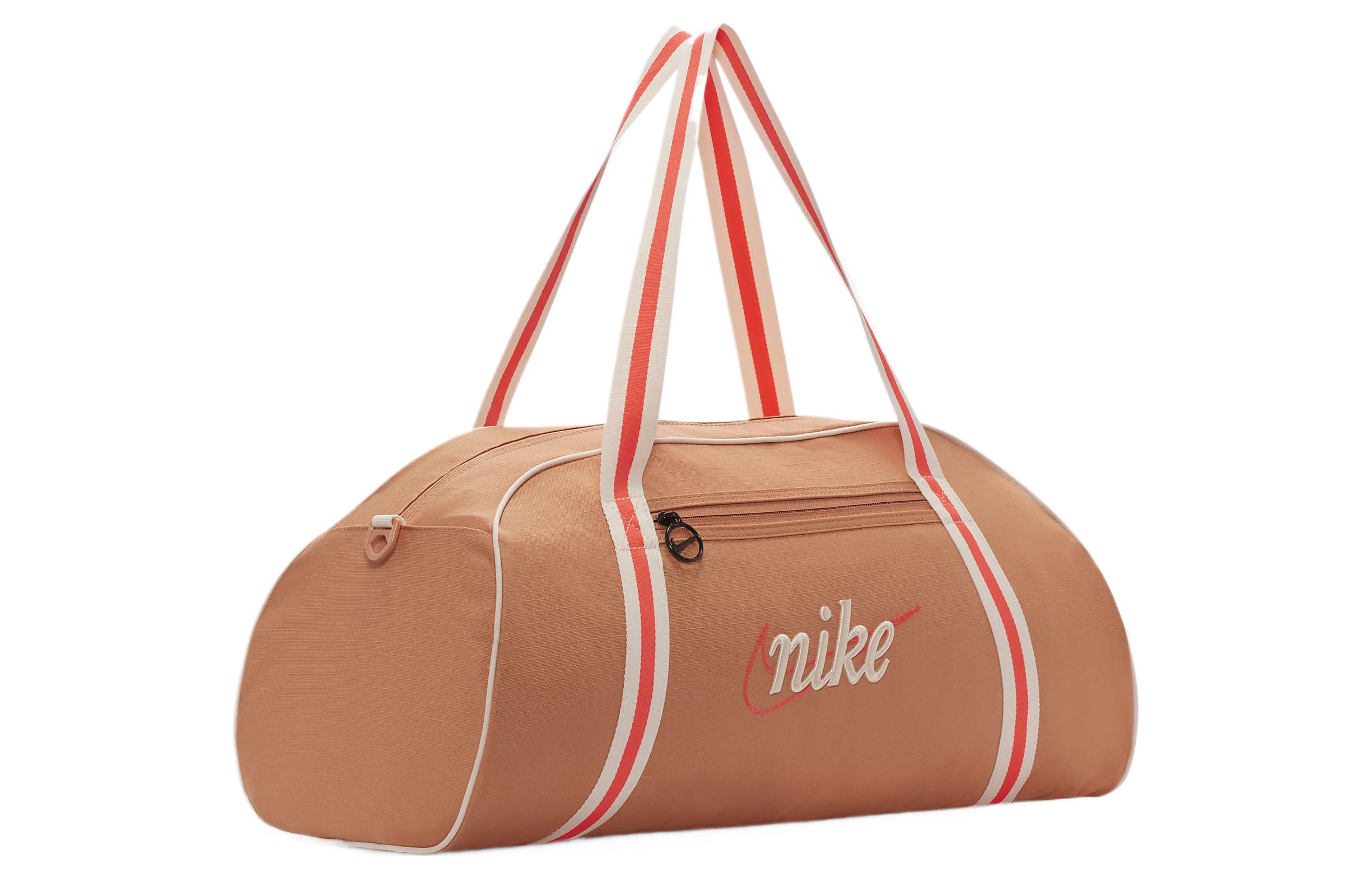 Спортивная сумка Nike DH6863-225 янтарно коричневая и ярко бордовая