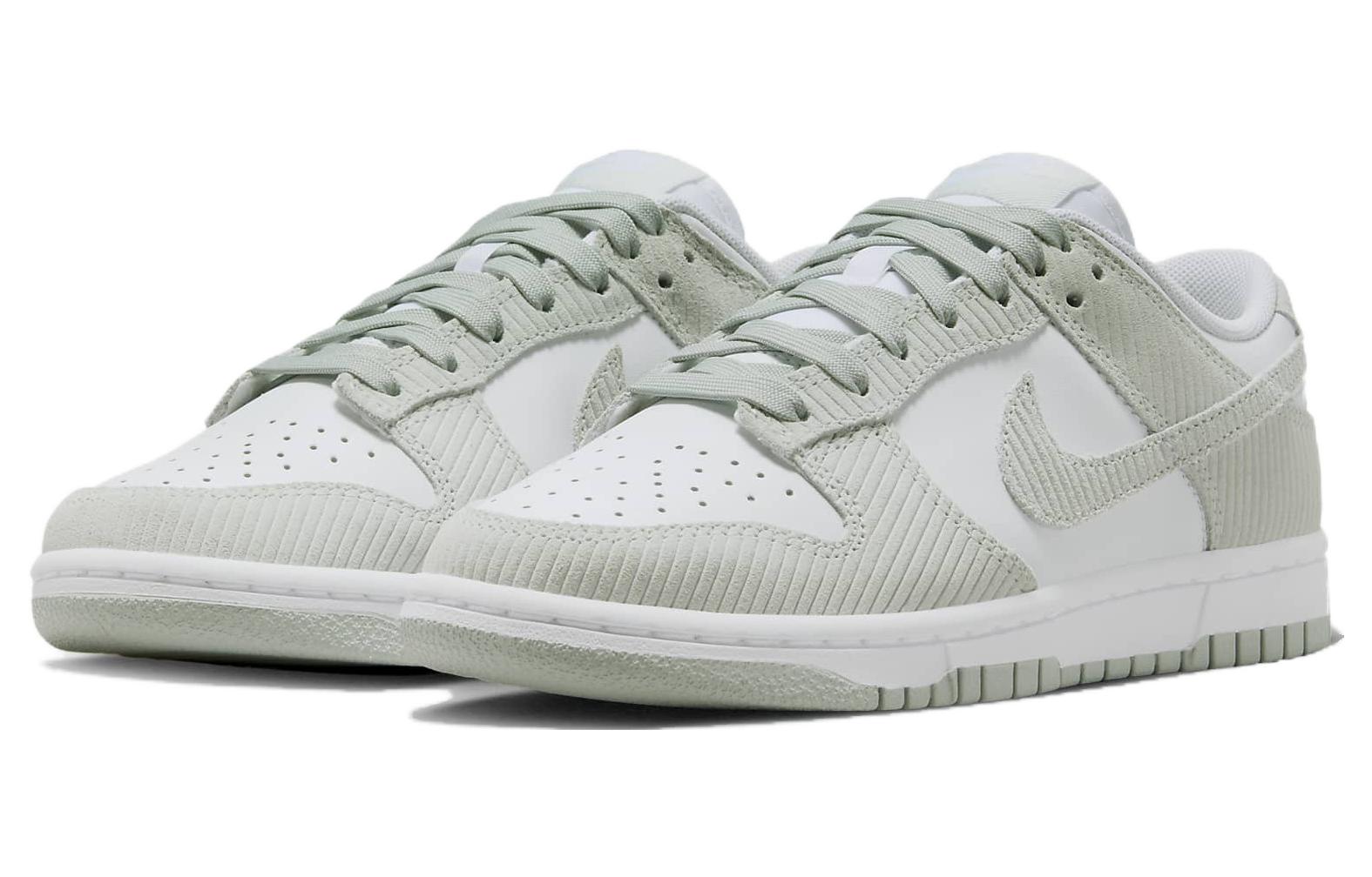 Кроссовки женские Nike Dunk Low Light Silver Corduroy белые, 40.5 EU