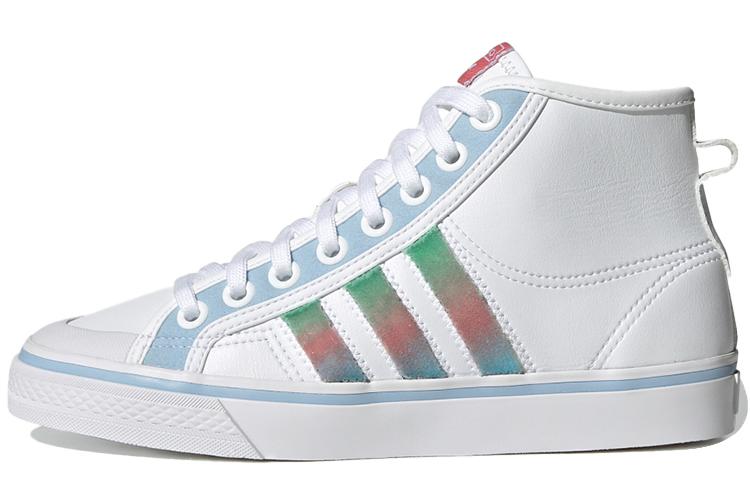 Кеды женские Adidas Nizza Hi белые, синие, зеленые