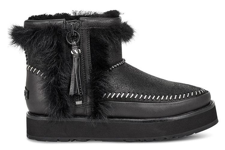 Полусапоги женские UGG Fluff Punk Boot черные, 36 EU