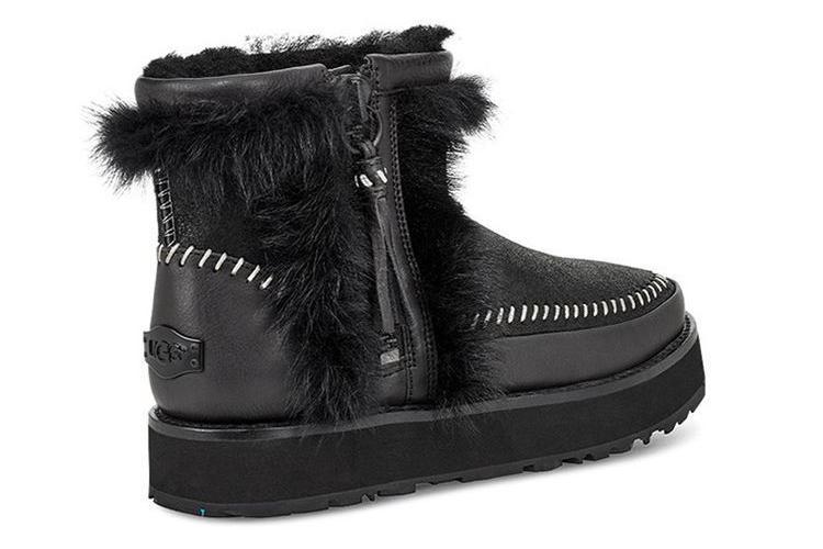 Полусапоги женские UGG Fluff Punk Boot черные, 36 EU