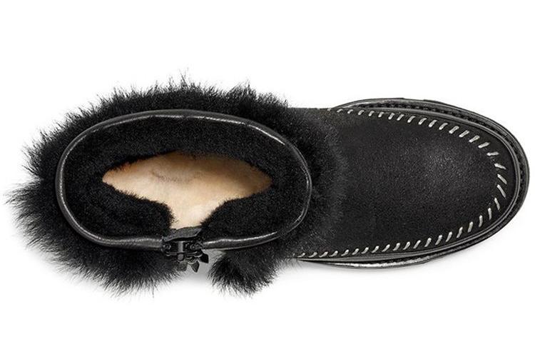 Полусапоги женские UGG Fluff Punk Boot черные, 36 EU