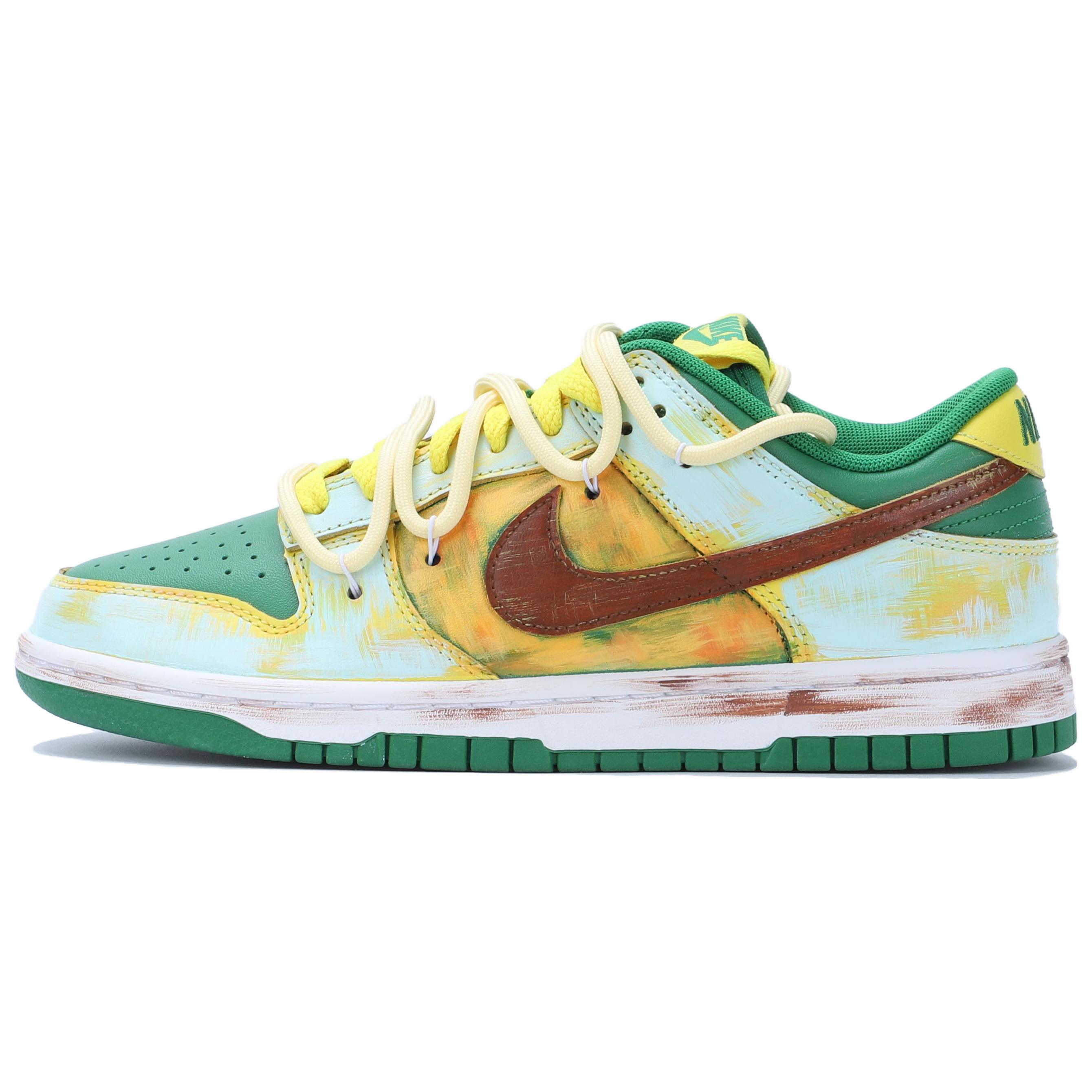 Кеды мужские Nike Dunk Low Top желто-зелёные, 41 EU