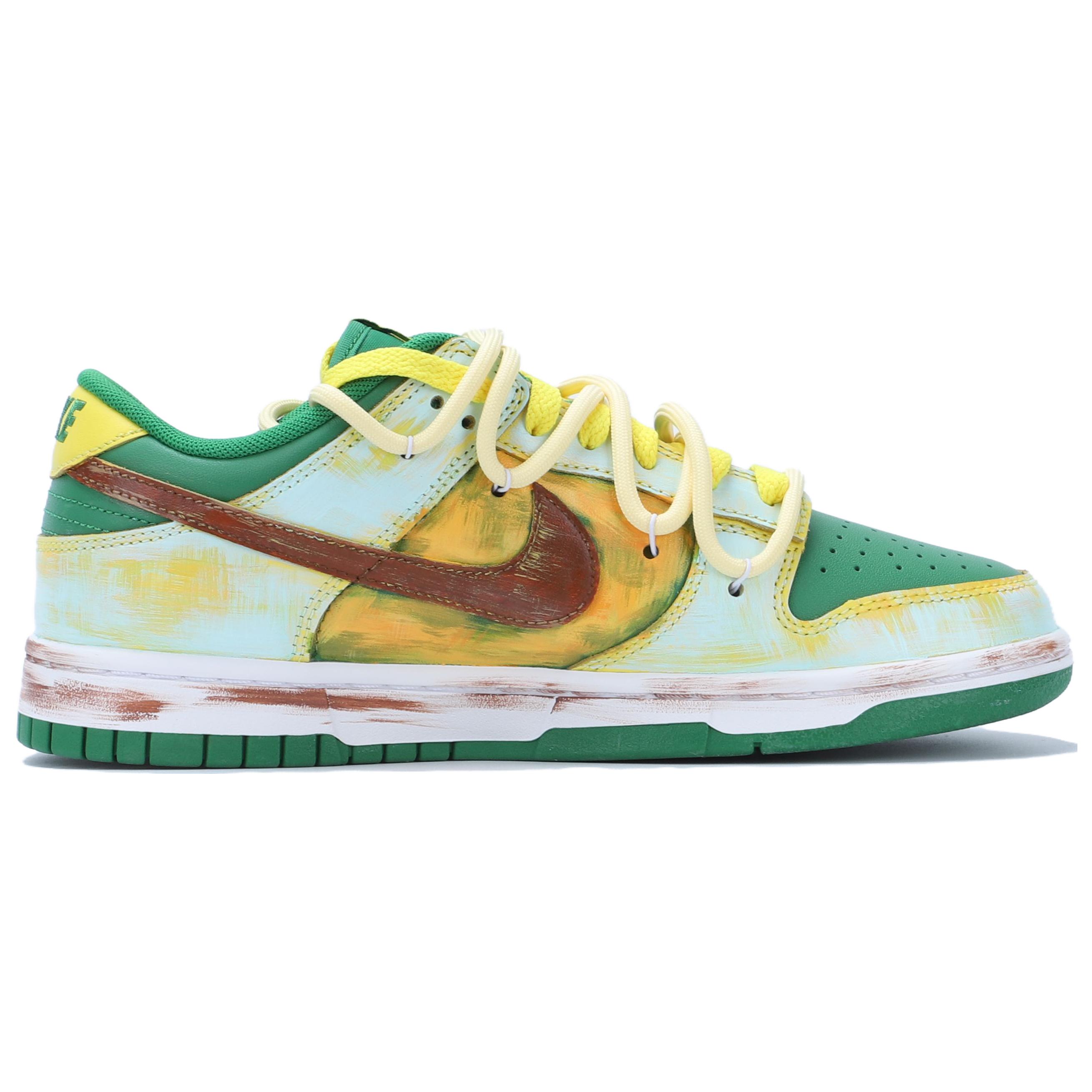 Кеды мужские Nike Dunk Low Top желто-зелёные, 41 EU