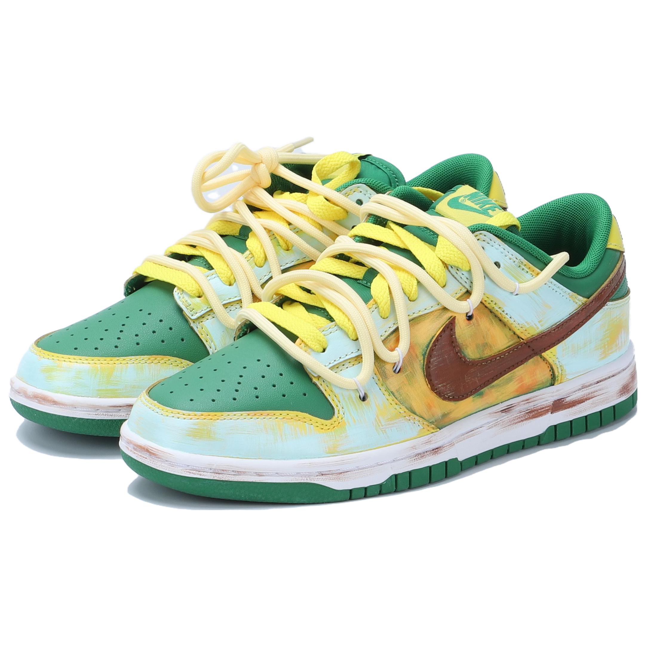 Кеды мужские Nike Dunk Low Top желто-зелёные, 41 EU