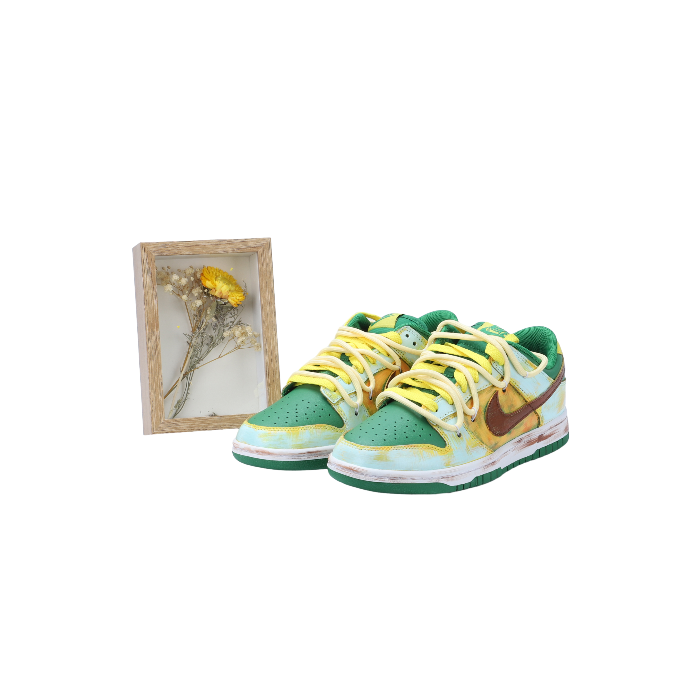 Кеды мужские Nike Dunk Low Top желто-зелёные, 41 EU