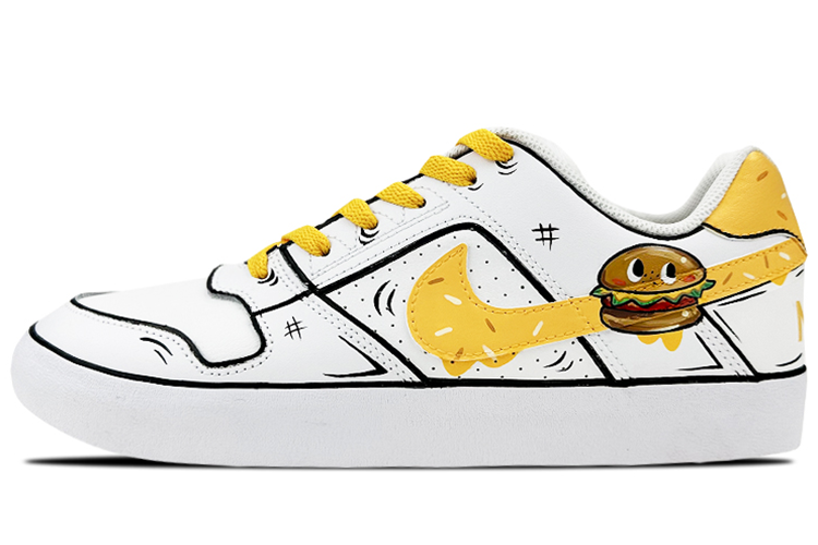 Кроссовки унисекс Nike SB Delta Force Vulc Low-Top белые и желтые, 38.5 EU