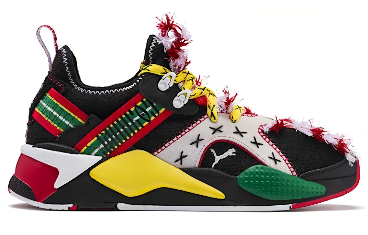 Кроссовки унисекс PUMA RS X Knit Jahnkoy черные-желтые, 39 EU