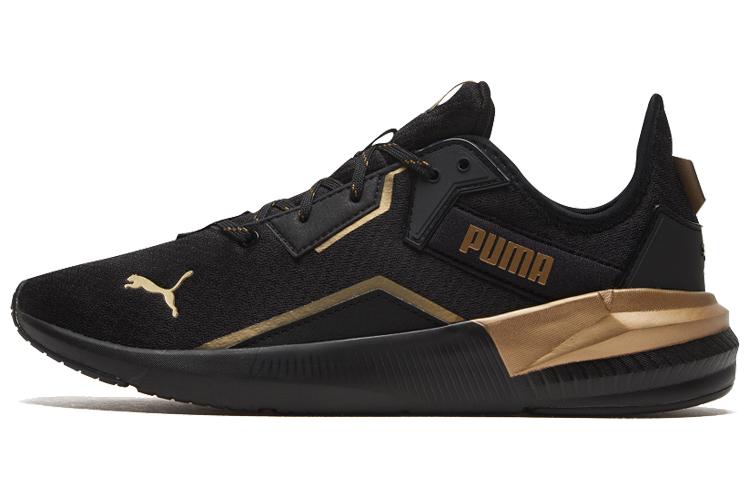 Бутсы женские Puma Platinum Metallic черные, золотые, 36 EU