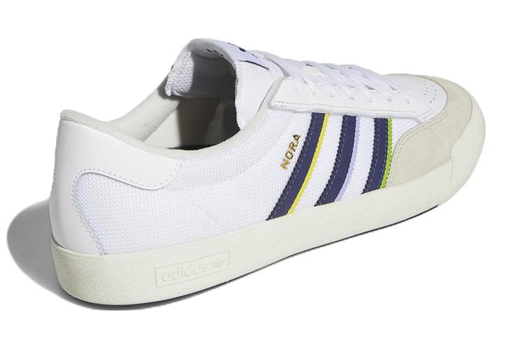 Кеды унисекс Adidas Nora белые и тёмно-синие, 43 EU