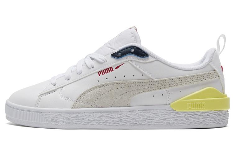 Кроссовки унисекс PUMA Suede Bloc белые, желтые, 39 EU