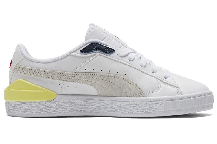 Кроссовки унисекс PUMA Suede Bloc белые, желтые, 39 EU