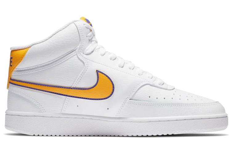 Спортивные кроссовки мужские Nike Court Vision Mid Lakers белые-оранжевые, 44.5 EU
