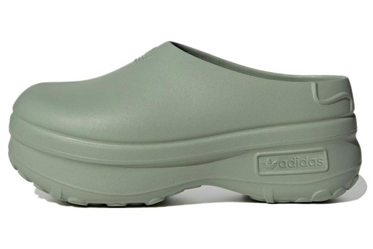 Шлепанцы женские Adidas AdiFOM Stan Smith серебристо-зелёные, 43 EU